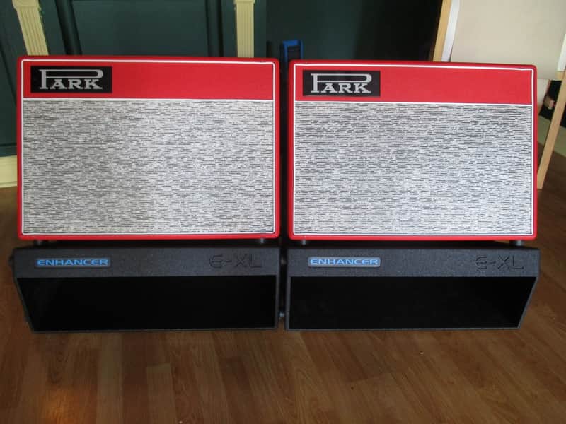 PARK  45w Custom-made PARK 2x12 Bluesbreaker with matching 2x12 extension cab. 2017 - RED with EC Collins WHITE Park Pinstripe grill cloth. (Made by MITCH COLBY) image 1