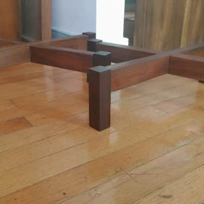 Raised solid walnut speaker stands image 1