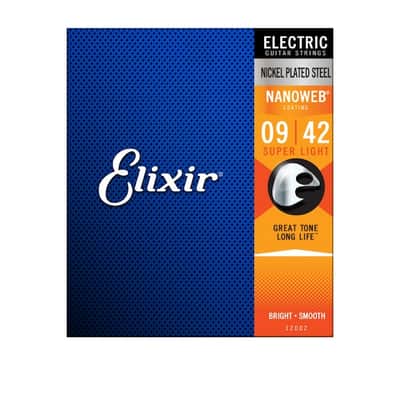 Elixir 12002 Nanoweb Nickel Plated Steel Electric Guitar Strings - Super Light (9-42) 2010s - Standard image 1