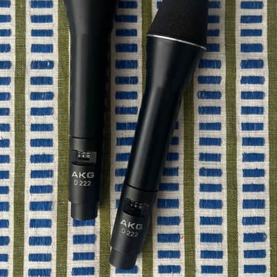 *serviced pair* 1970 AKG D-222 "Sound Rocket" Two-Way Dynamic Microphones D222 image 4