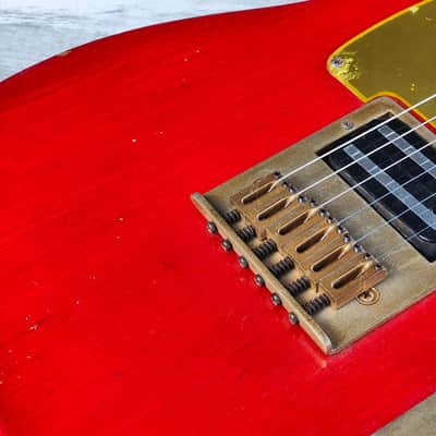 1990 Bill Lawrence Japan BKIM-60G Kaori Model Telecaster (Red/Gold) image 4