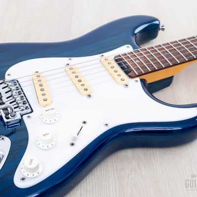 1992 Levinson Blade Texas Blue S-Style Guitar SSS Clear Blue, Japan image 6