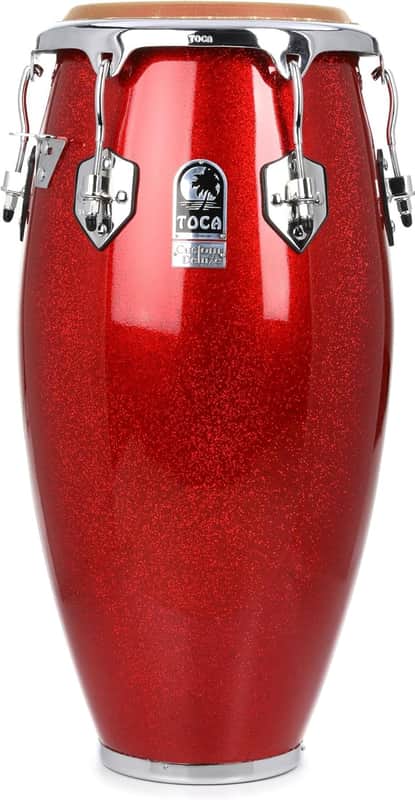 Toca Percussion Custom Deluxe Fiberglass Quinto Drum 11" - Red Sparkle image 1