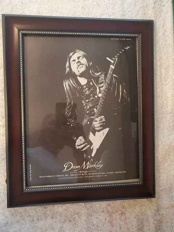 1980 Dean Markley Promotional Ad Framed Dave Hlubek Molly Hatchet Band Original image 1