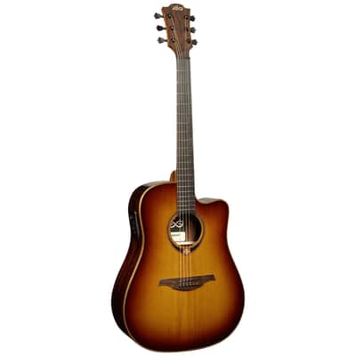 LAG T118DCE-BRS Tramontane 118 Dreadnought Cutaway Acoustic Electric Brown Shadow image 1