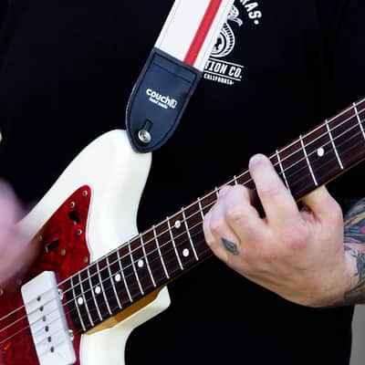 Couch White With Red Racer X Guitar Strap image 5