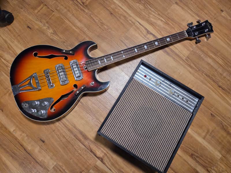 Tele-Star Hollowbody Bass and Amp 1960s Japan image 1