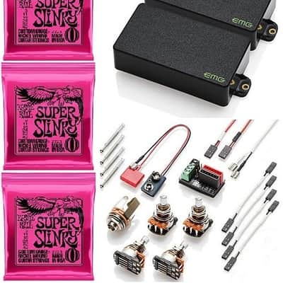 EMG KH-BB Set Kirk Hammett Bone Breaker Black Humbucker Short Pots ( 3 EB SUPER SLINKY 9-42 STRINGS) image 1