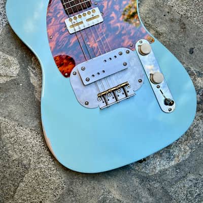 Waterslide Guitars T-Style Coodercaster 2022 Aged Sonic Blue NEW (Authorized Dealer) image 5