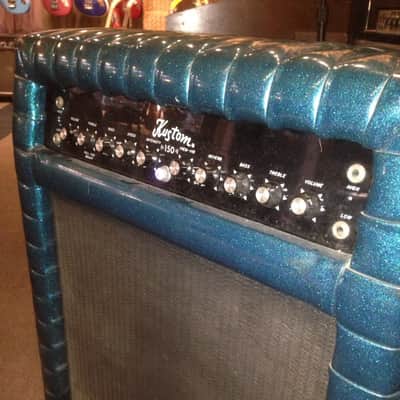 Kustom 150 4x10 combo 70's Green Sparkle Tuck & Roll image 2