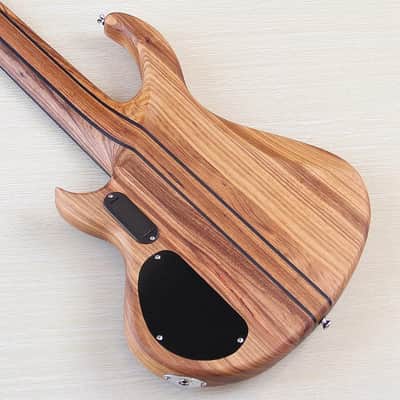 Full Zebra Wood Custom 6 String Electric Bass, 24 Frets Fingerboard image 3
