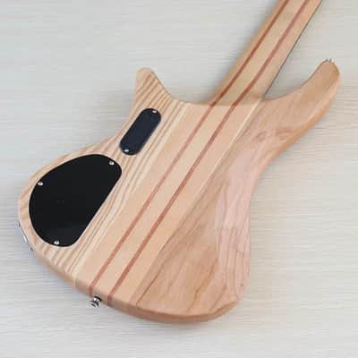 Cusyom 5 String Electric Bass, Hickory Top Ash Body, Maple Neck Through, 24 Frets Fingerboard image 4