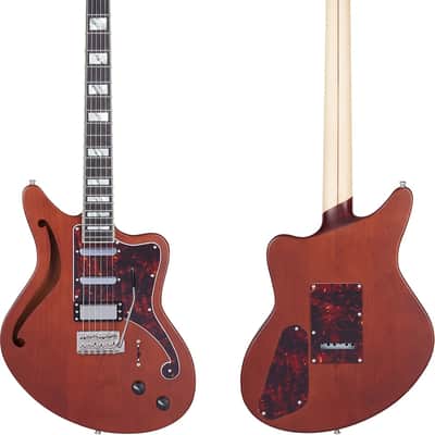 D'Angelico Deluxe Bedford SH Semi-hollowbody Electric Guitar - Matte Walnut image 6