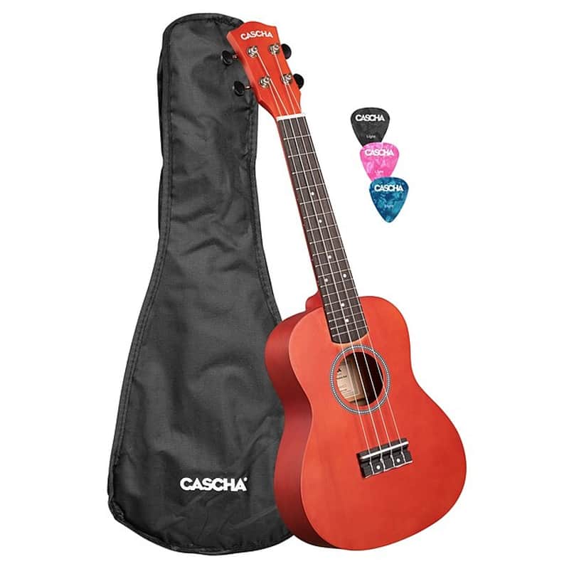 CASCHA CUC102 Konzert Red Akustik-Ukulele inkl. Tasche und 3 Picks image 1