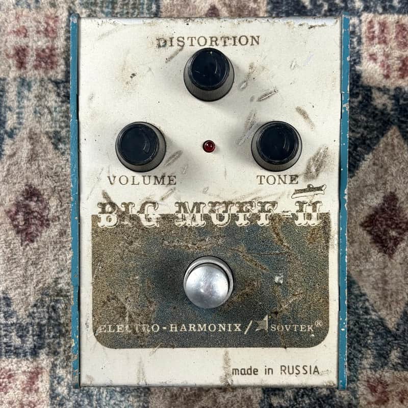 1990s Electro-Harmonix Sovtek Big Muff Pi Civil War Vintage Gray & Blue Russian Fuzz Guitar Effect Pedal! image 1