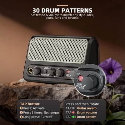 LEKATO GA-4 10W Portable Electric Guitar Amplifier with Clean & Overdrive Channel Reverb Bluetooth Mini Small Guitar Amp for Practice image 3