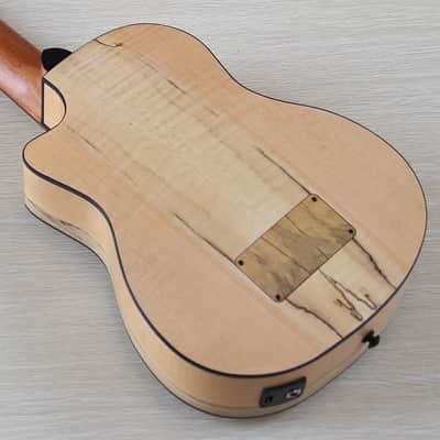 30 Inch 4 String Electric Ukulele Bass, Ash Wood Top Body, Okoume Wood Neck image 4
