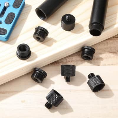 8 Pieces Mic Stand Adapter 5/8 Female to 3/8 Male and 3/8 Female to 5/8 Male, 5/8 Female to 1/4 Male and 1/4 Female to 5/8 Male Screw Thread Adapter Mic Thread Adapter Set for Microphone (Black) image 3