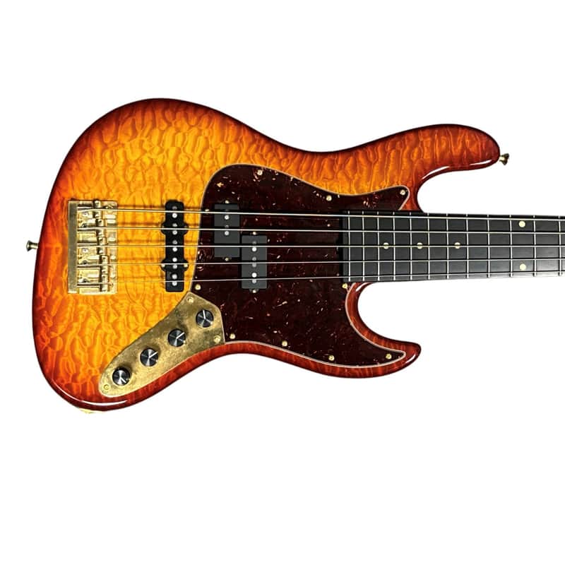 Sadowsky NYC 5 PJ, Honeyburst Flame, Ebony Fingerboard, Very Good Condition image 1
