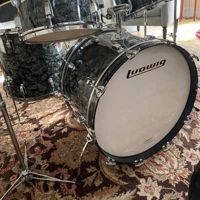 Vintage 1972 Ludwig Hollywood Drum Set Factory Complete Time Capsule Black Pearl Zildjan -See Video! image 2