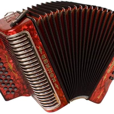 Hohner Corona II Xtreme FBbEb Diatonic Accordion - Red w/Case image 1