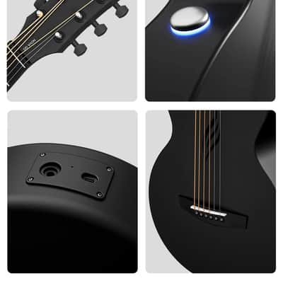 NOVA GO SP1 Carbon Fiber Travel Guitar - 35" Acoustic Electric - Black image 5