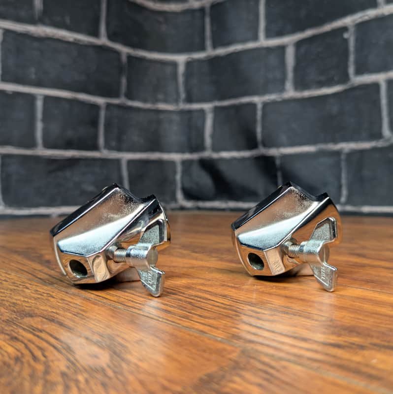 Tama Swingstar Bass Drum Spur Mounts – Vintage 1980s Chrome – Made in Japan – Legendary Grip & Stability image 1