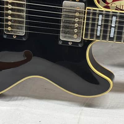 Yamaha Super Axe SA-2100 SA2100 Semi-Hollowbody Guitar with Epiphone Case - MIJ Made In Japan - Black image 6