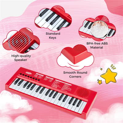Ozici 37 Keys Kids Electronic Keyboard with Microphone, 8 Tones & 8 Rhythms Piano Toy image 8