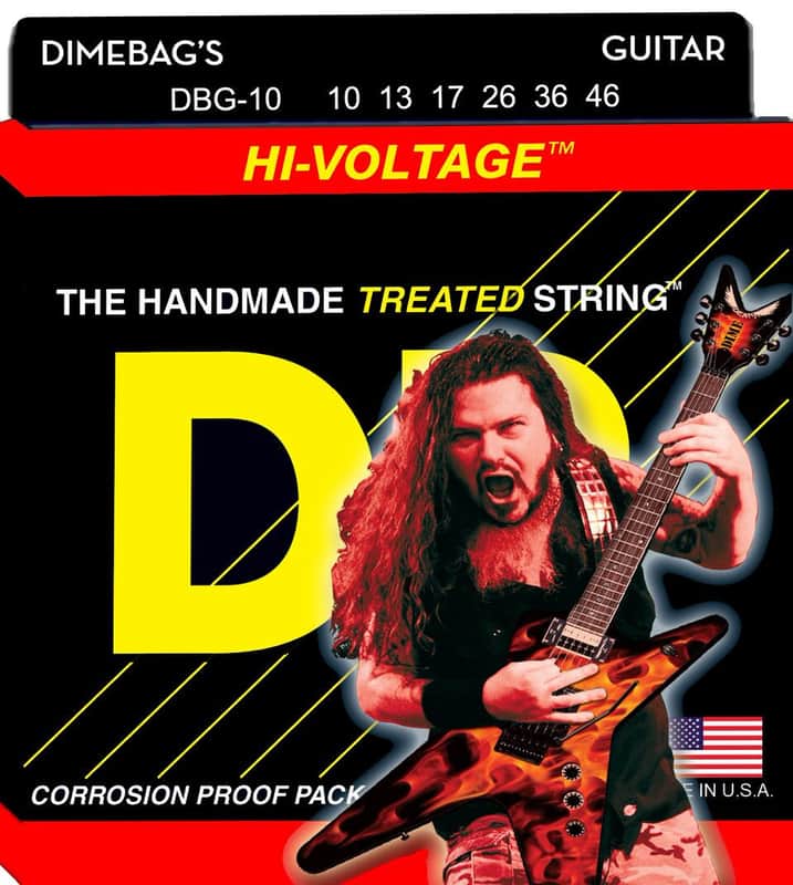 DR Strings DBG-10 Hi-Voltage Dimebag Darrell Nickel Plated Medium Electric Guitar Strings 10-46 image 1