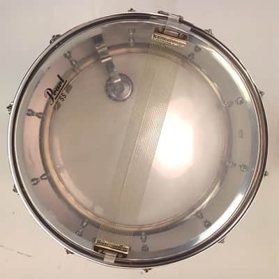 Pearl 5.5x14"Steel Shell Snare Drum 10Lug Vintage 90s +Muffler Throw-Off/Butt SS image 8