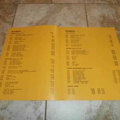 Vintage 1968 Gretsch Guitars & Amplifiers Price List! Rare, Original Case Candy, Paperwork! image 2