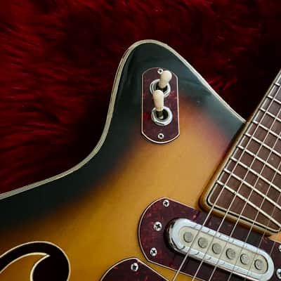 c.1960s Kawai Martin GT-75 Style Hollow Body Guitar 3PU MIJ Vintage “Sunburst” image 5