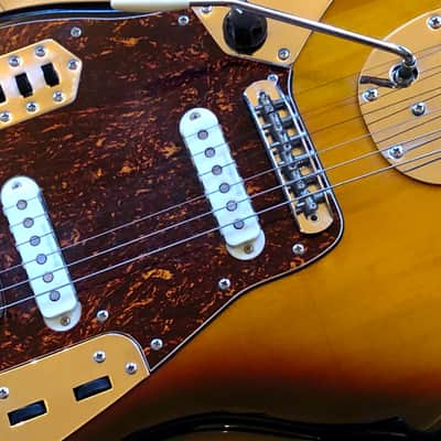 Squier by Fender Vintage Modified Jaguar Electric Guitar, Sunburst image 5