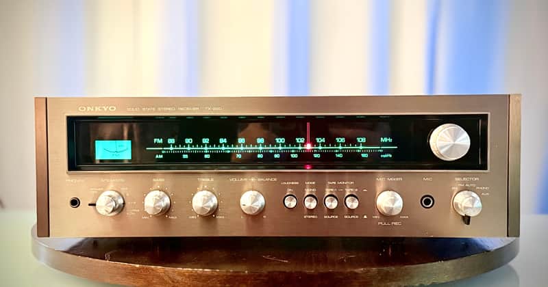🎶✨ Onkyo TX-220 Vintage Stereo Receiver w/ Original Wood Case — Serviced, Cleaned, All Functions Working + New STK016 Outputs image 1