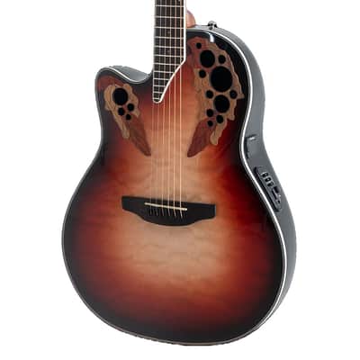 Ovation Celebrity Elite Plus CE44LX-1R Lefty A/E Guitar - Ruby Burst - Open Box image 1
