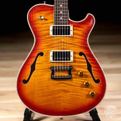 Knaggs Chena T2 Flame Top Hollowbody Guitar – CherryBurst image 2