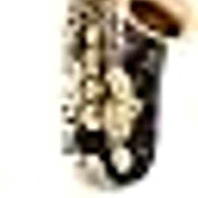 Yamaha Custom EX Alto Saxophone; key of Eb; black lacquered; ribbed and flanged post construction; custom key mechanism; rocker style octave mechanism; ASC-800E case with backpack straps; 4CM hard rubber mouthpiece image 3