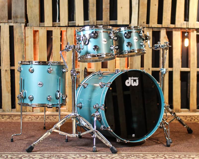 DW Collector's Maple VLT Artesian Green Metallic Lacquer Drum Set - 22,10,12,16 - SO#1101774 image 1
