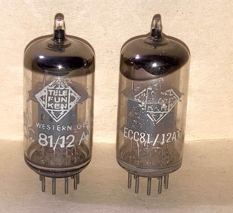 Telefunken 12AT7 ECC81 Tubes, Closely Matched Pair, NOS Testing image 1