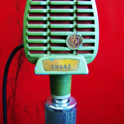 Vintage 1950's Shure 510C controlled reluctance microphone High Z w Atlas DS7 stand 410 510 prop display repair image 4