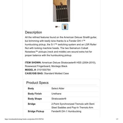 American Deluxe Stratocaster® HSS (2004-2010), Rosewood Fingerboard, Montego Black image 6