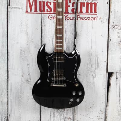 Epiphone SG Standard Solid Body Electric Guitar Ebony Finish with Gig Bag image 4