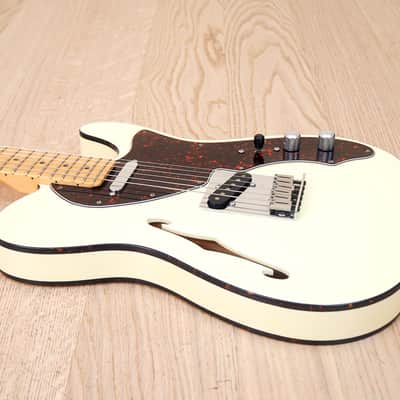 2000 Fender Telecaster Thinline USA Ash Body Olympic White Double Bound w/ Case, Lollar Pickups image 9