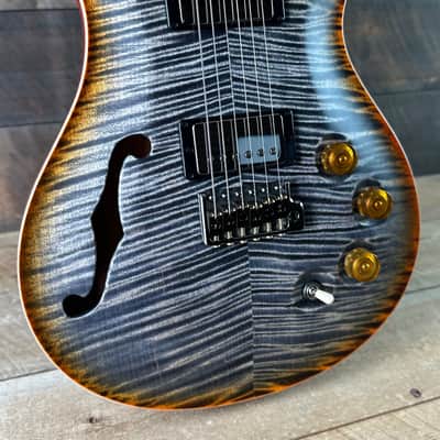 PRS Wood Library DGT Semi-Hollow David Grissom Signature Rosewood Neck! Flamed Maple 10-Top Smoked Black Hardware - Burnt Maple Leaf 418145 image 2