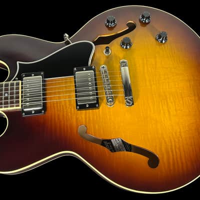 2019 Heritage H-535 Semi-Hollow Flame Top and Back ~ Original Sunburst image 2