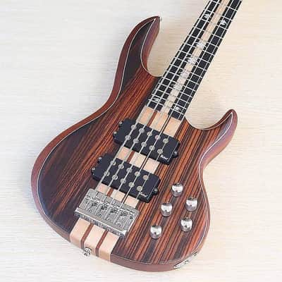 Custom 5 String Electric Bass, Hickory Wood Top Body, Maple Neck Through, 24 Frets image 8