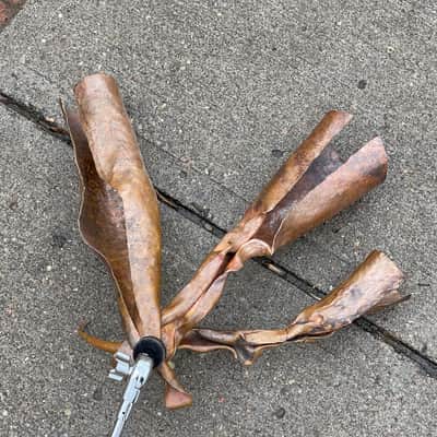 3 Custom Hammered Raw Copper Cowbells 14"-16" FX Chimes image 3