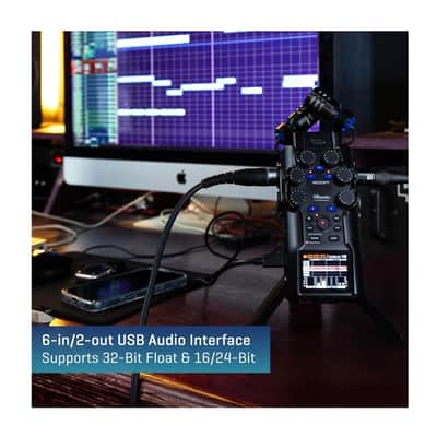Zoom H6studio 8-Track 32-Bit Float Handy Recorder with XY Stereo Mics image 5