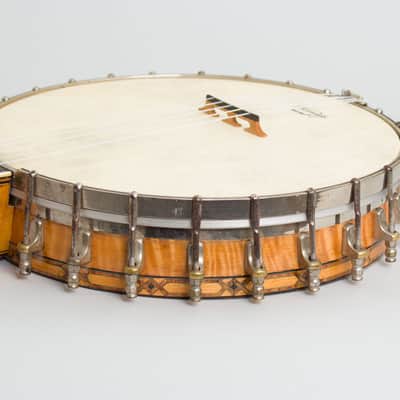 Bacon Professional FF Special Grand Concert 5 String Banjo, c. 1915, period black hard shell case. image 13